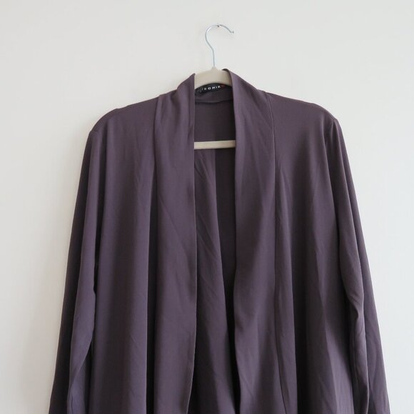 OSKA ISCHIKO Drapey Open Front Circle Cardigan in Mauve Purple Lagenlook Minimal - Picture 3 of 12
